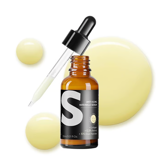 Retinol & Peptide Anti-Aging Wrinkle Serum, Brightening Serum for Fine Lines