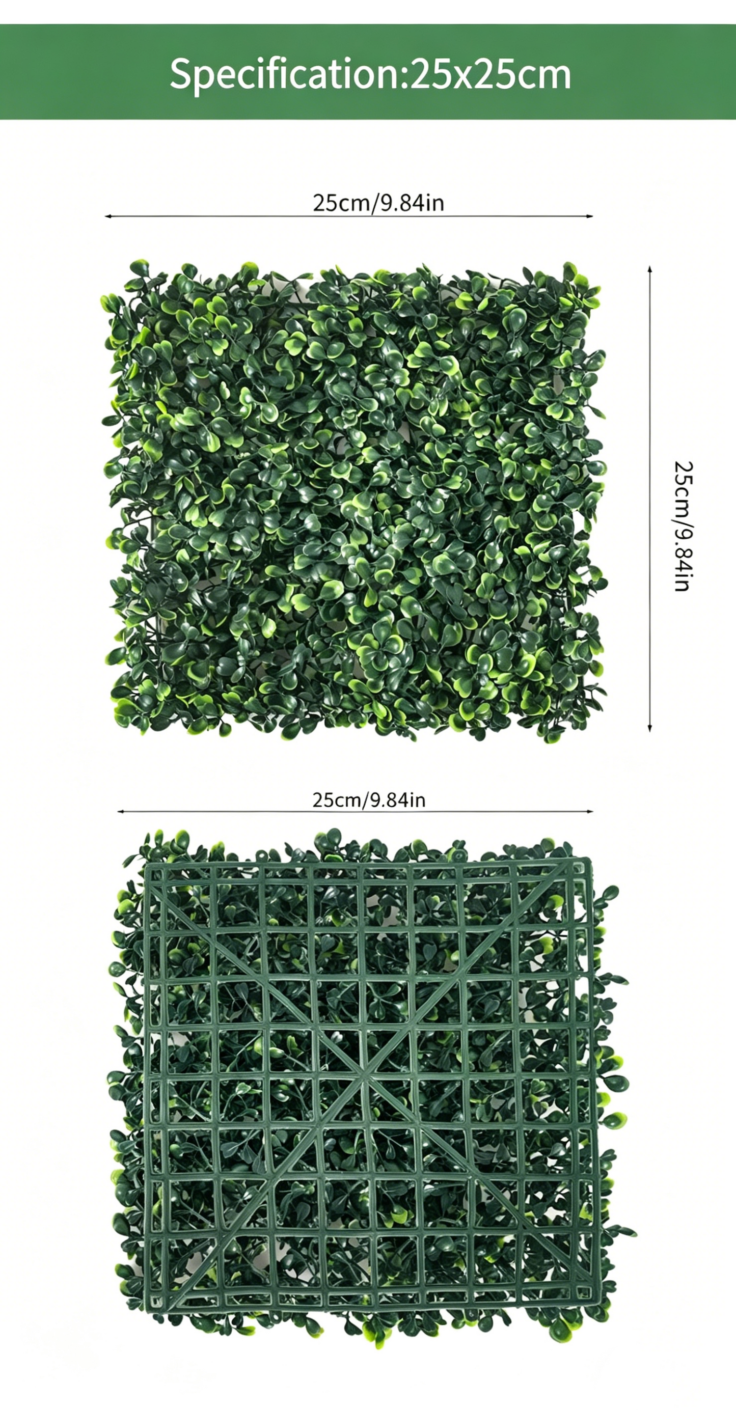 🌿 DIY 25"x25" Milan Grass Artificial Plant Wall Panel – Lush Green Decor ✨