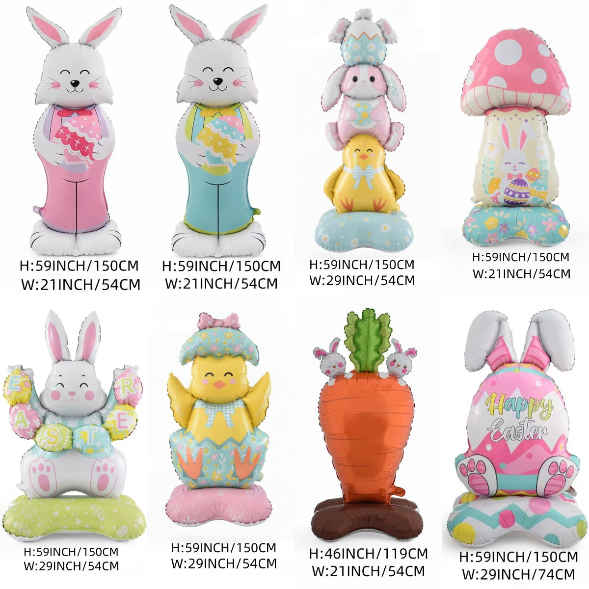 🎁Easter Early Bird Sale🐰Giant 3D Standing Bunny Balloon Self-Supporting Festive Cheer