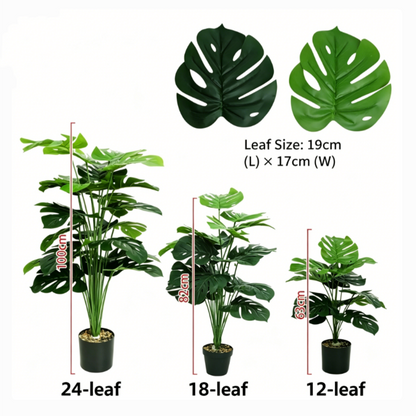⏰ 75% OFF Today 🌿 Artificial Monstera & Banana Leaf Plant Pot– Lush Tropical Decor ✨