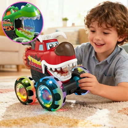 🔥 Hot Selling 🦖 Light-Up Monster Truck – Press & Go Stunt Car for Kids 🚗