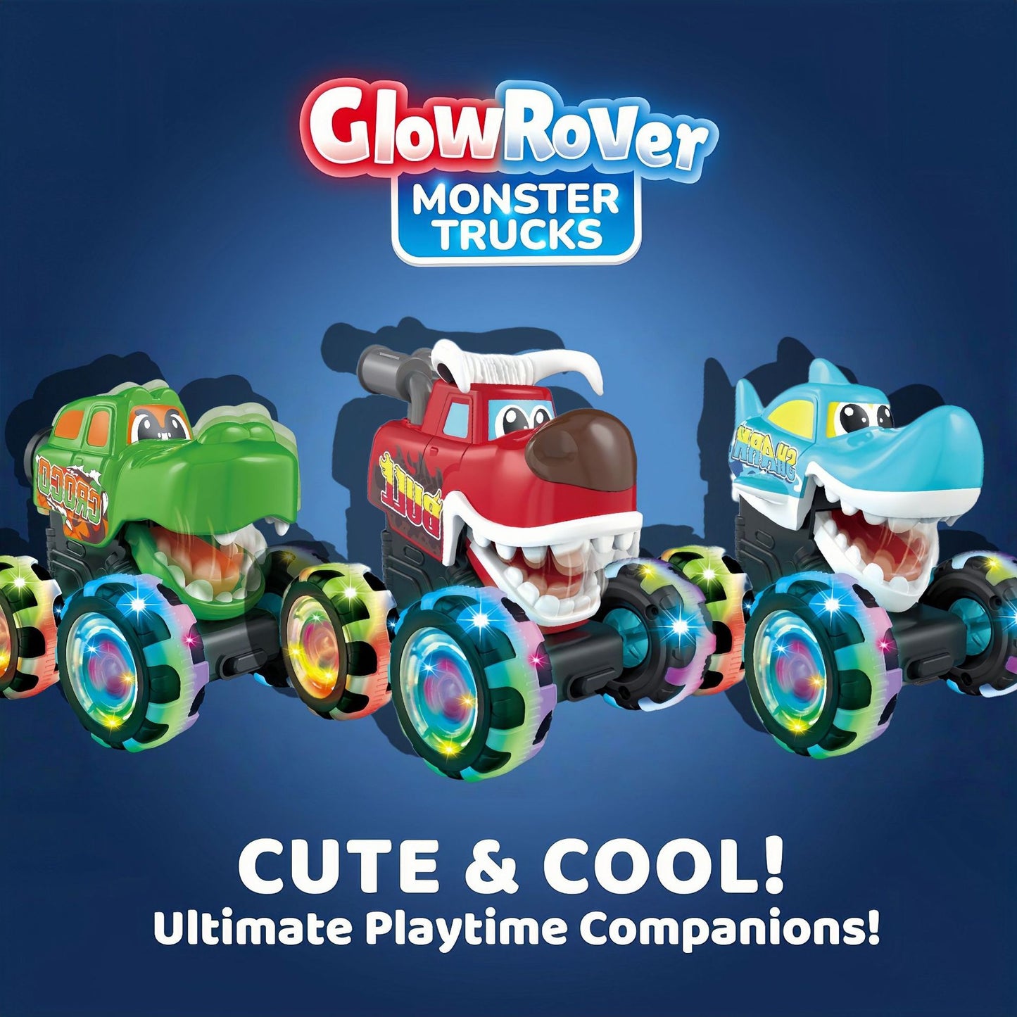 🔥 Hot Selling 🦖 Light-Up Monster Truck – Press & Go Stunt Car for Kids 🚗
