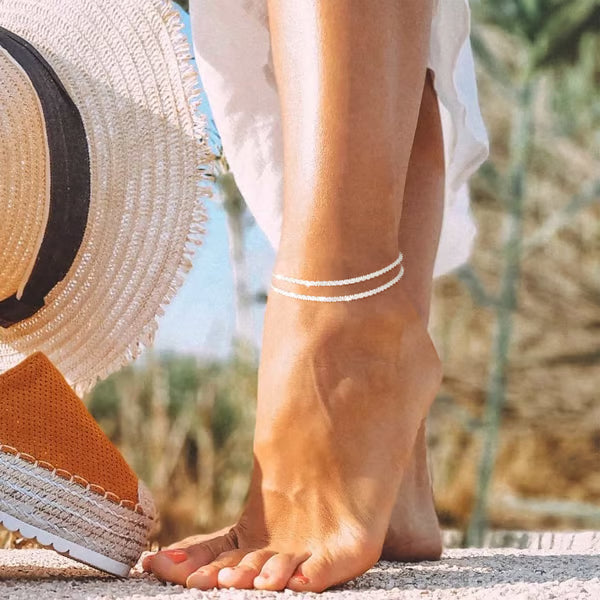 🔥✨Minimalist Layered Shiny Anklet For Women
