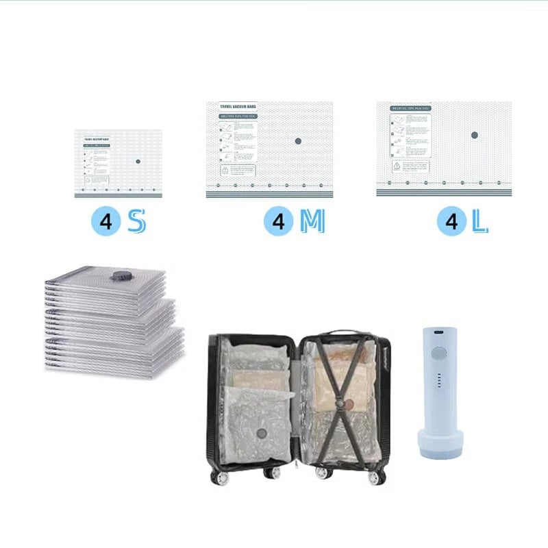 🧳 Vacuum Compression Bags — Save Up to 80% Space Instantly