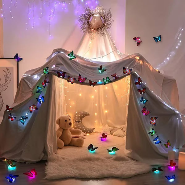 🦋 3D Colorful Butterfly LED Night Light – Creative Stick-On Wall Decor