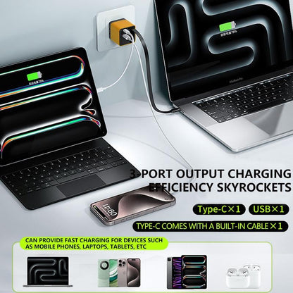 ⚡3 in 1 Charger Retractable 80W MAX Fast