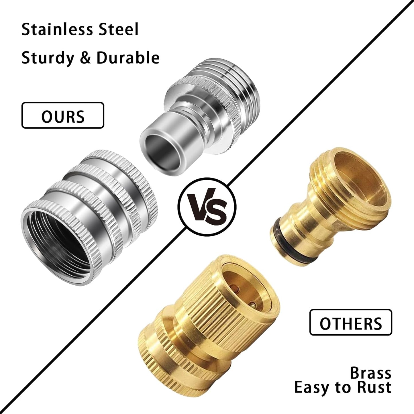🏆Flash Sale⚡ 50K+ SOLD! Almost Gone-💥💧Stainless Steel Garden Hose Quick Connect Fittings Set,Best Gifts