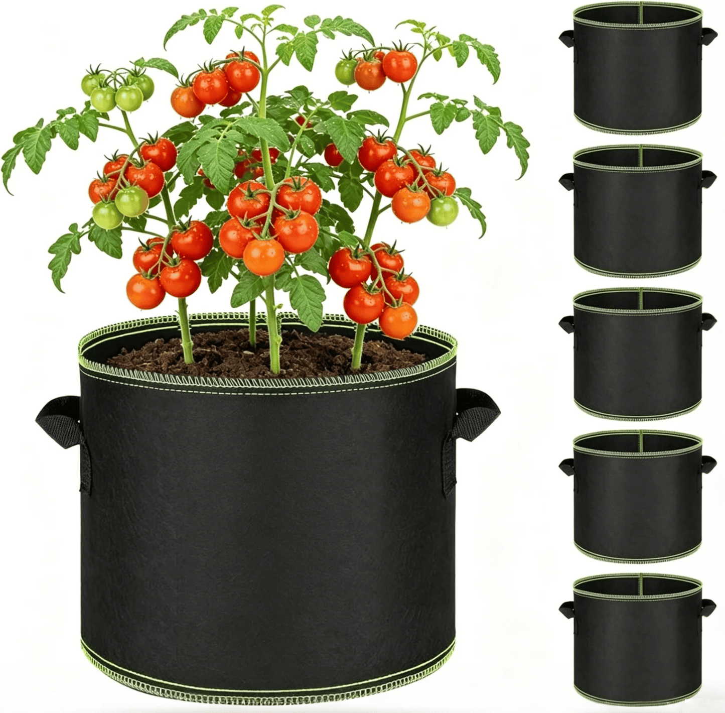 🪴 Heavy-Duty Fabric Grow Bags – Breathable & Reusable Plant Containers