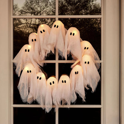 🏆50K+ SOLD! Almost Gone💥Lit Ghosts Wreath