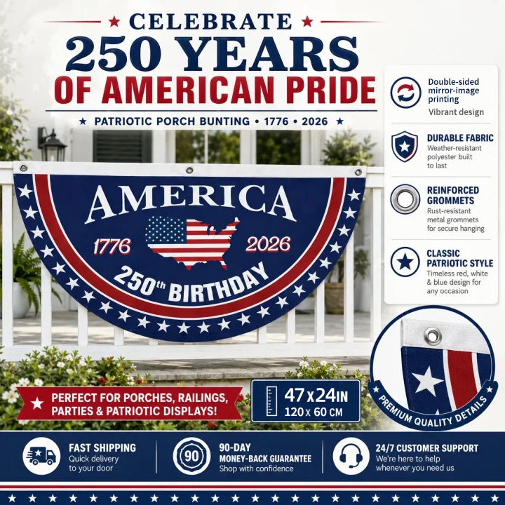 🦅🎆 Patriotic Best Seller  USA 250th Anniversary Flag Banner – Honor the American Spirit