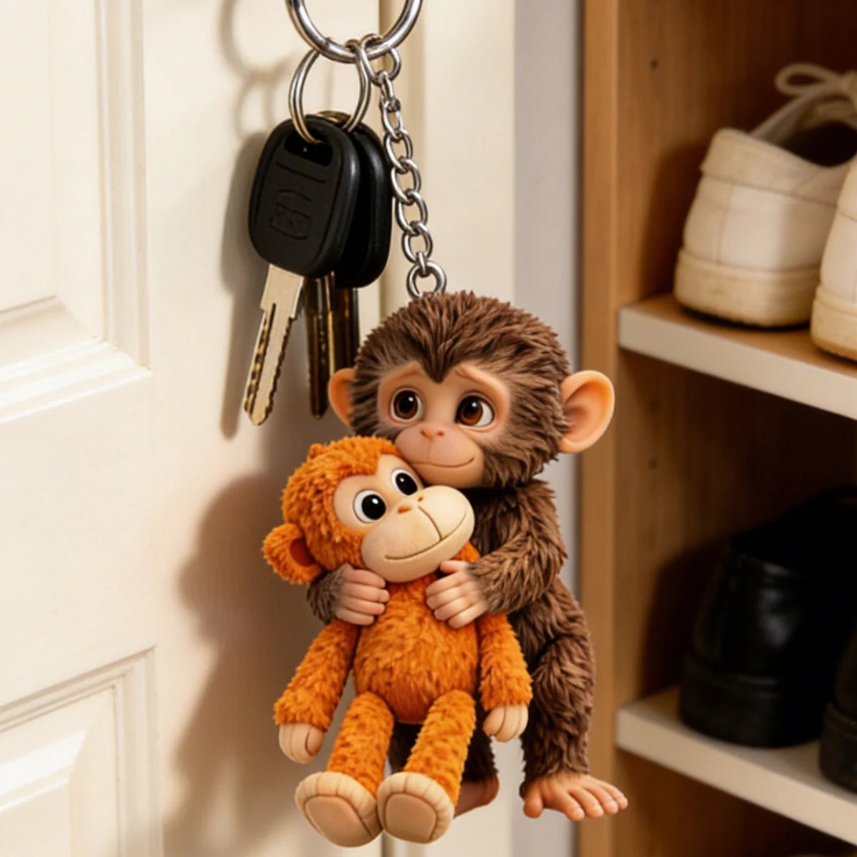 🐵  Viral Punch Monkey Keychain 💕- Emotional Gift for Animal Lovers, Family, Friends, Loved Ones🎁