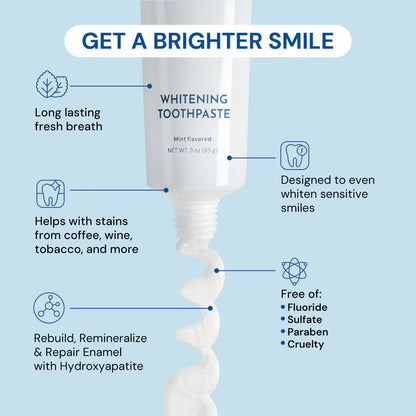 🦷  Fluoride-Free Hydroxyapatite Teeth Whitening Toothpaste with Coconut Oil & Xylitol ❄️