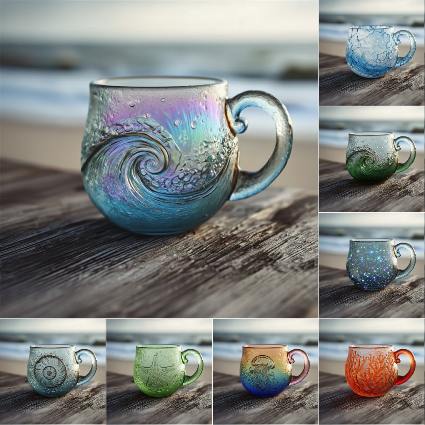 Ocean & Sunset - Themed Glass Mugs🌊