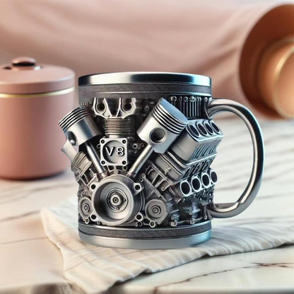 🚗 Mug with V8 engine design 🍵