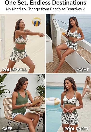 3 Piece Tankini with Shorts 🔥 Buy 2 Free Shipping