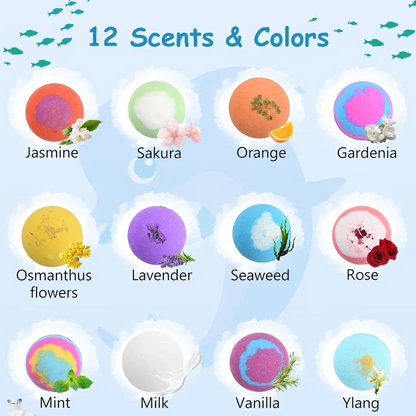 🔥🛁 Natural Bath Bombs for Kids with Mega Bubbles & Surprise Inside 🥚✨12 pcs[1 Box]