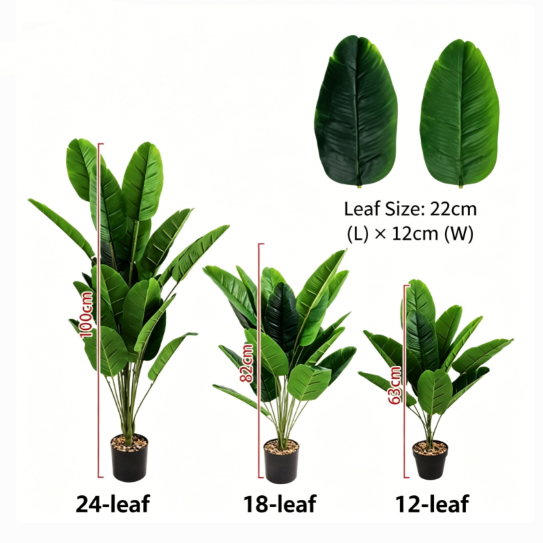 ⏰ 75% OFF Today 🌿 Artificial Monstera & Banana Leaf Plant Pot– Lush Tropical Decor ✨