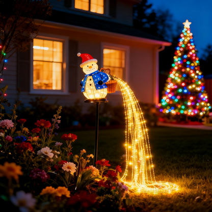 Fun solar-powered Christmas snowman lights