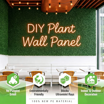 🌿 DIY 25"x25" Milan Grass Artificial Plant Wall Panel – Lush Green Decor ✨