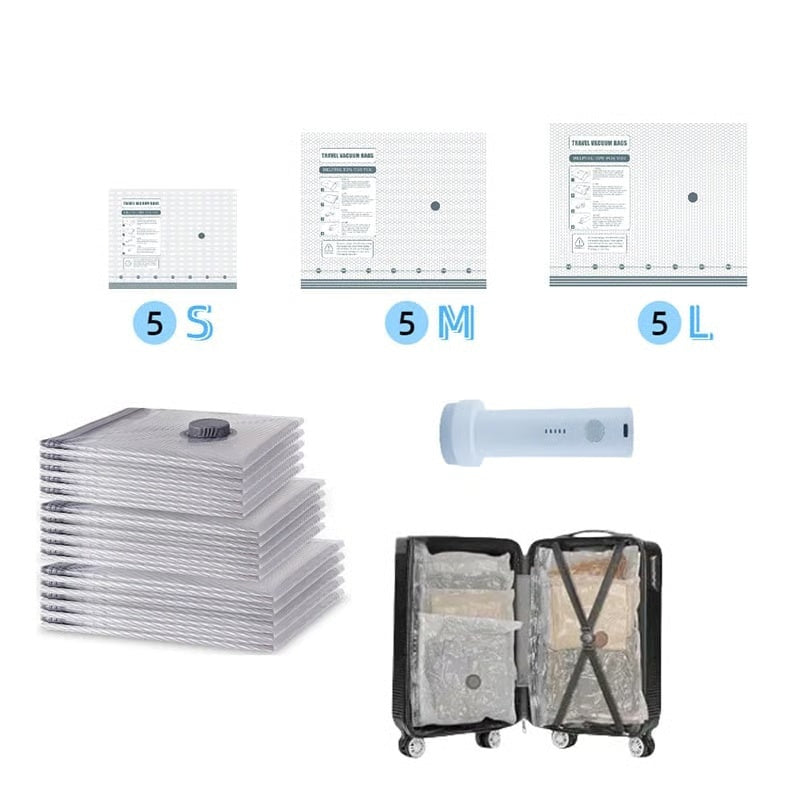🧳 Vacuum Compression Bags — Save Up to 80% Space Instantly