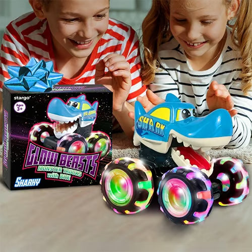🔥 Hot Selling 🦖 Light-Up Monster Truck – Press & Go Stunt Car for Kids 🚗