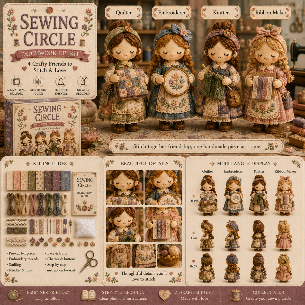 🎁Last Day:75% OFF🧵 Tiny Worlds Collection – Patchwork DIY Kit Series