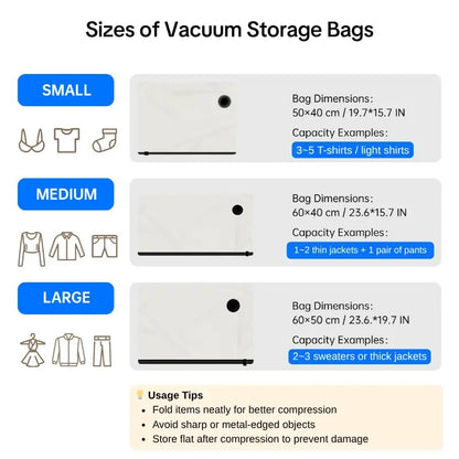 🧳USB Rechargeable Vacuum Storage Bags – Compact Space Saver Set