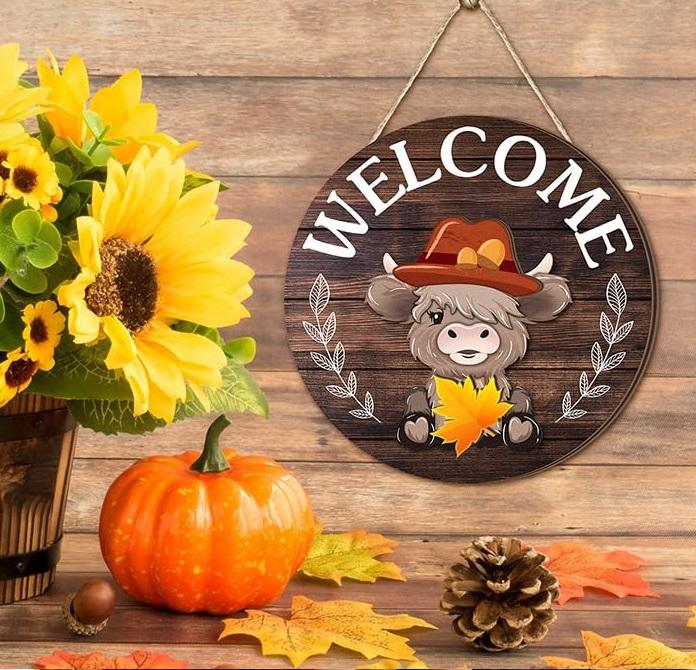 🪧 35pcs Interchangeable Welcome Sign Highland Cow Sign