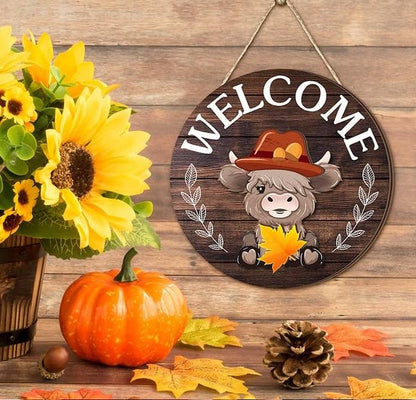 🪧 35pcs Interchangeable Welcome Sign Highland Cow Sign