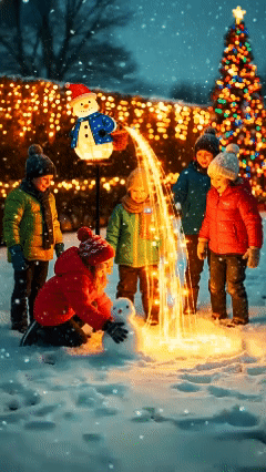 Fun solar-powered Christmas snowman lights