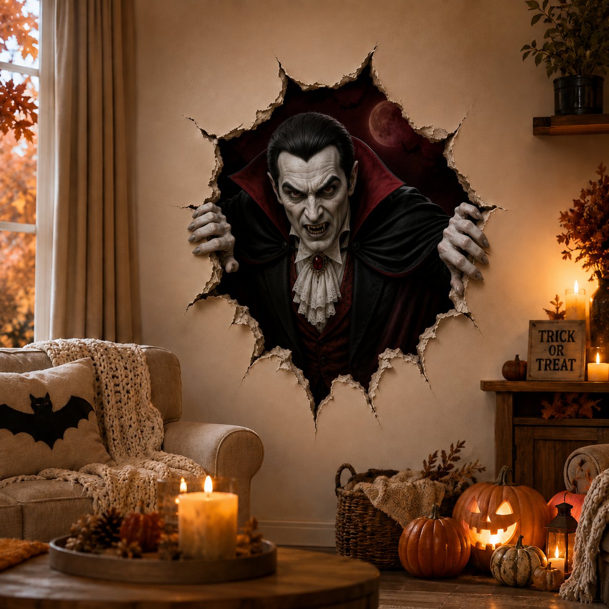🎃Halloween Break-In 3D Wall Decals