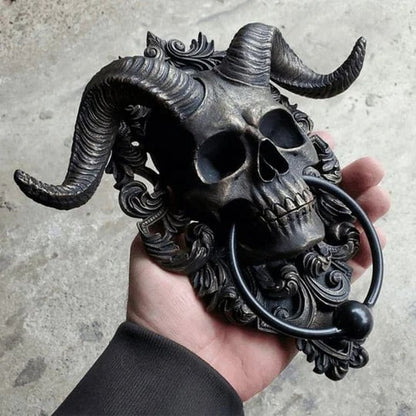 😈Baphomet Horned God Skull Hanging Door Knocker