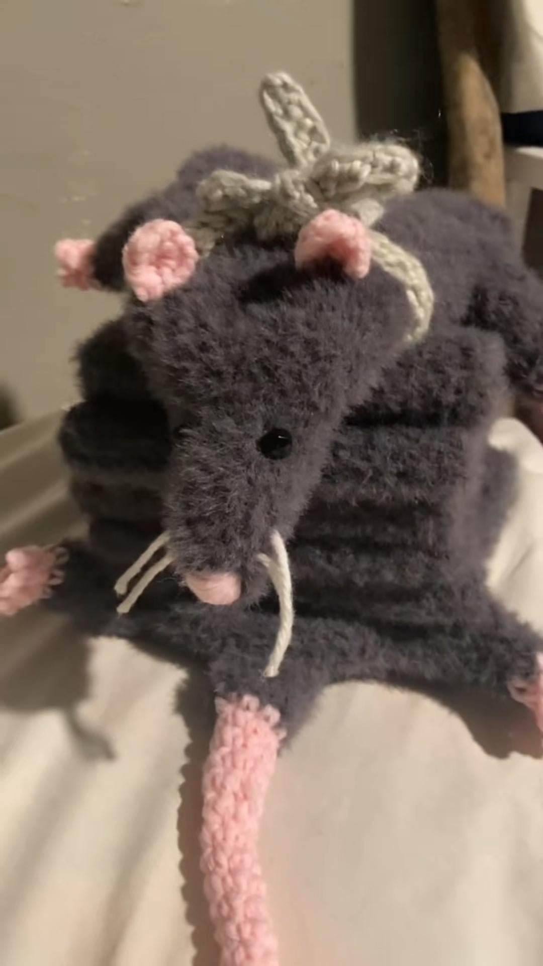 🐭Handmade Crochet Rat Scarf