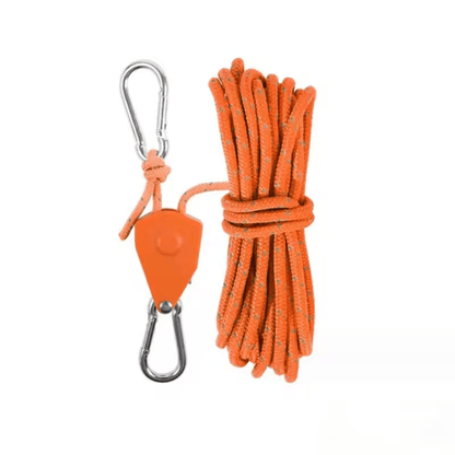 💥Outdoor Windproof RopeCamping Wind Rope Pulley Tie Down Strap with Carabiner, 4M Durable Nylon Rope💥