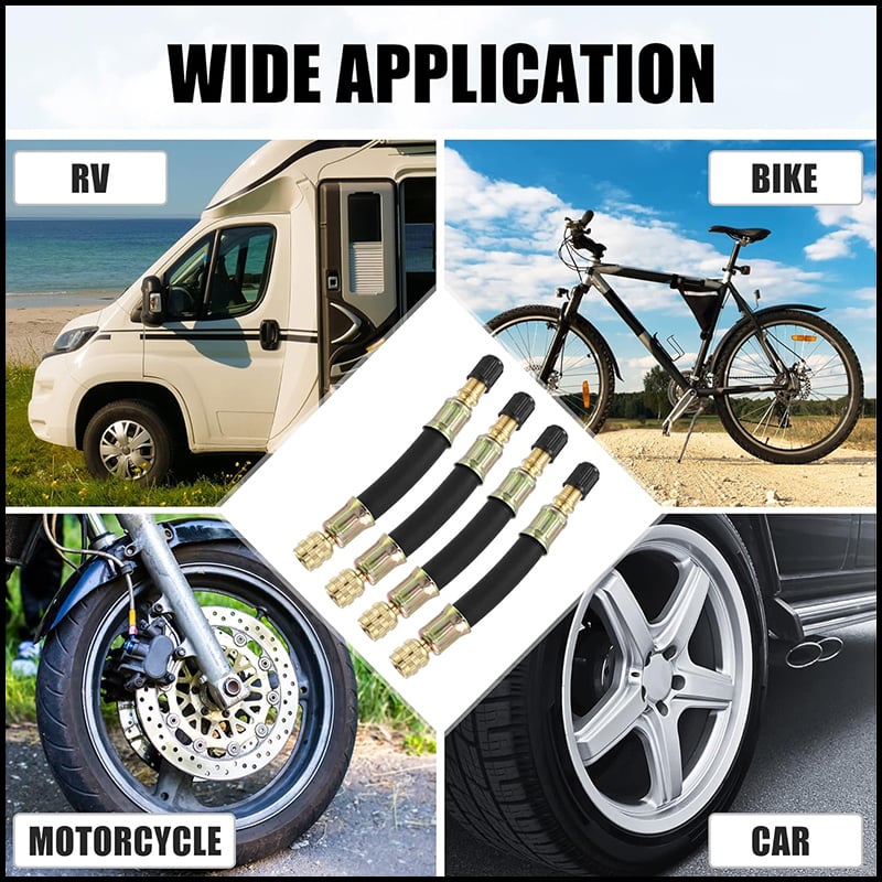 🔥Garage Essential 🚙Universal Flexible Tire Valve Extenders for Car, Motorcycle, RV, Truck, Bike, Scooter
