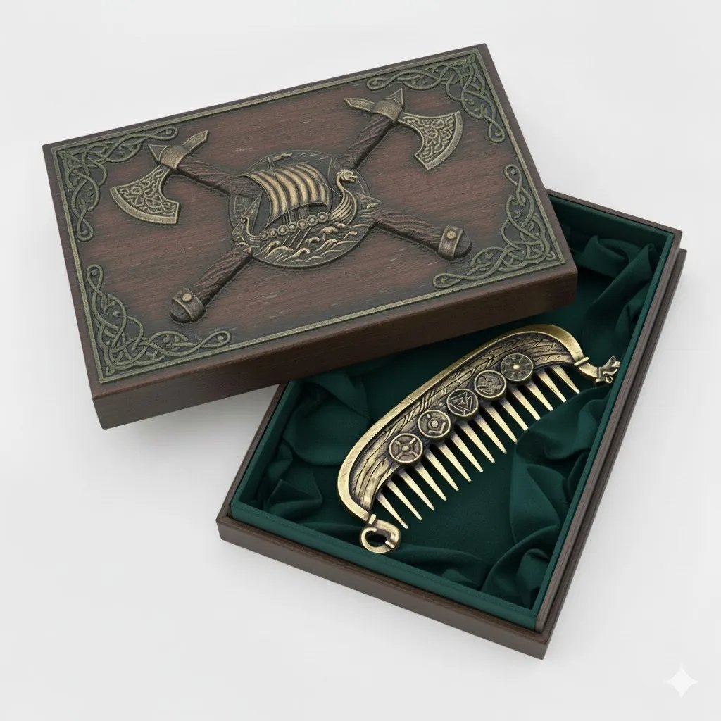 🛡️Last Day 49% OFF⚔️ Viking Drakkar Beard Comb | Hand-Cast Metal