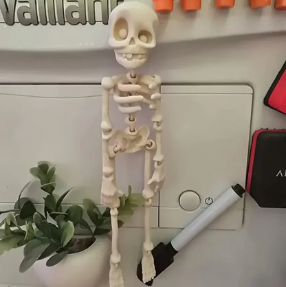 🦴 3D Printed Magnetic Skeleton Figurine – Vintage Desk Toy & Fridge Decor