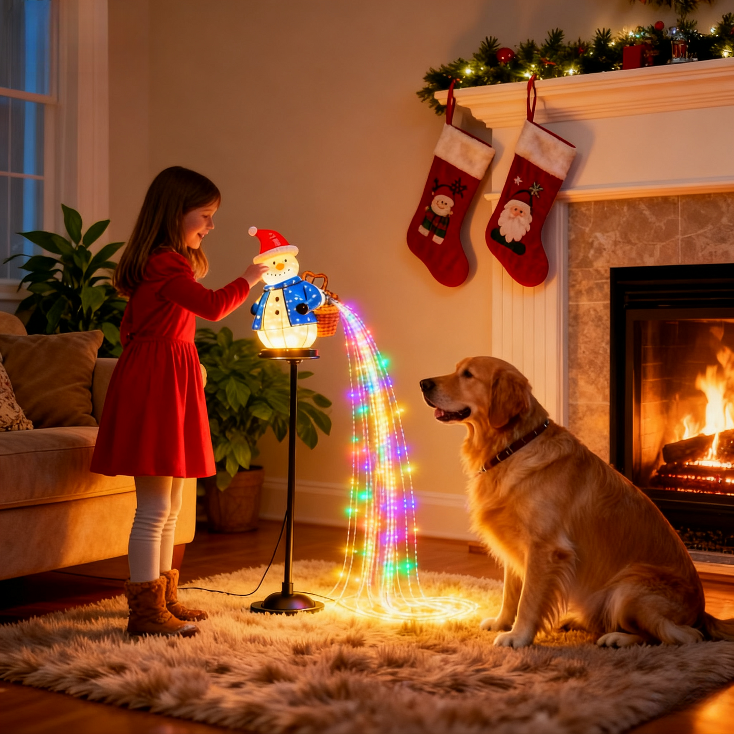 Fun solar-powered Christmas snowman lights