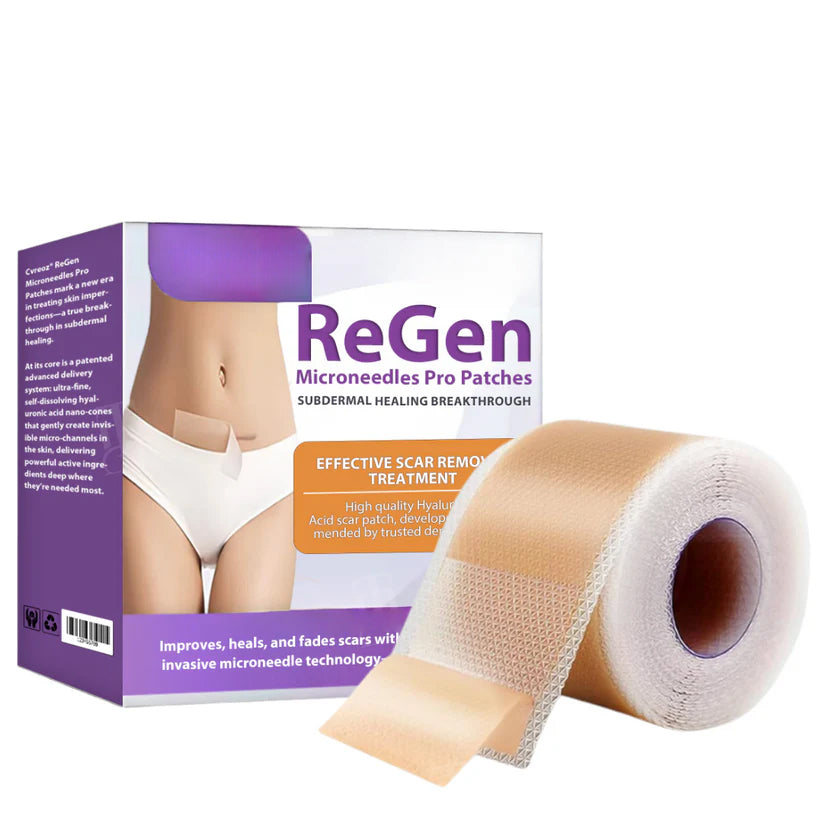 Offizieller Shop: ReGen Microneedles Pro Patches mit Hyaluronsäure-Nano-Heal-Behandlung für neue und alte Narben, Reduzierung von Operationsnarben, Dehnungsstreifen, Keloiden, Akne, Verbrennungen, Warzen, Dermatomen und Krampfadern