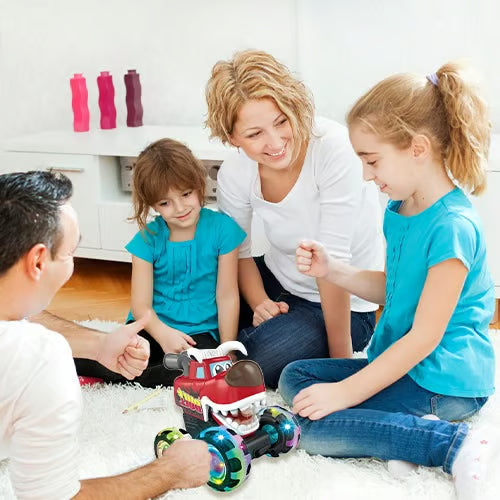 🔥 Hot Selling 🦖 Light-Up Monster Truck – Press & Go Stunt Car for Kids 🚗