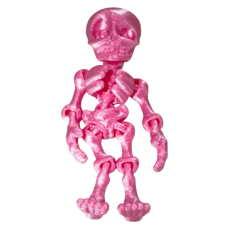 🦴 3D Printed Magnetic Skeleton Figurine – Vintage Desk Toy & Fridge Decor