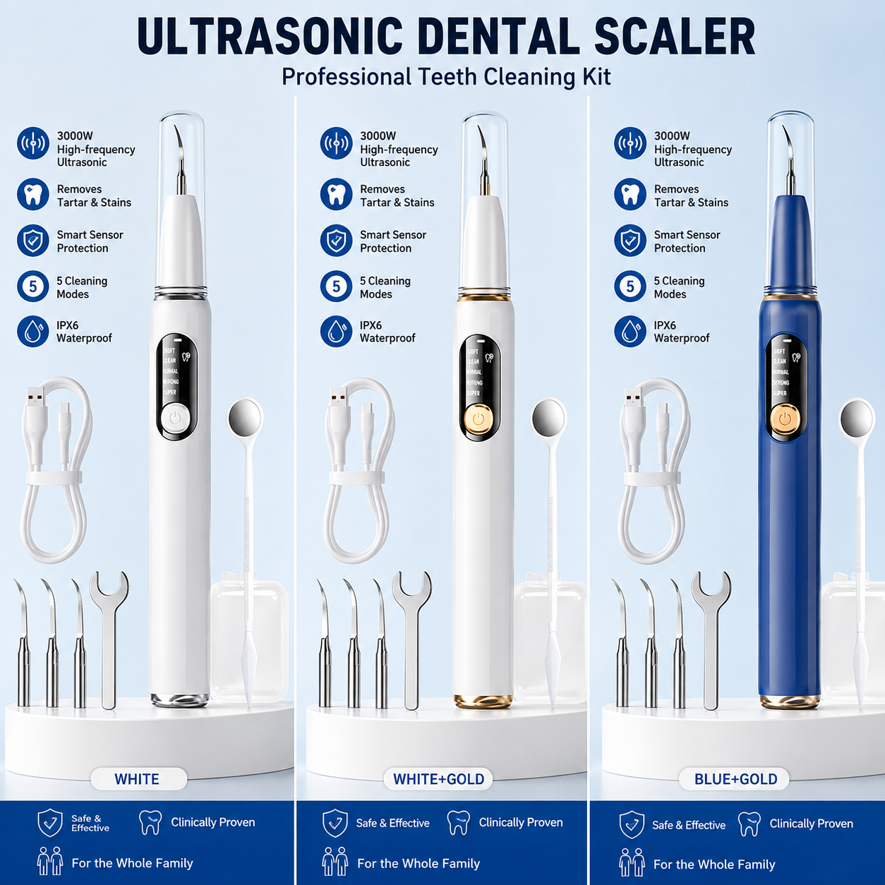 😁Ultrasonic Teeth Whitening Cleaner Set