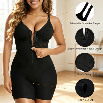 💃 Women's Zip-Front Shapewear Bodysuit – Tummy Control & Waist Sculpting🔥
