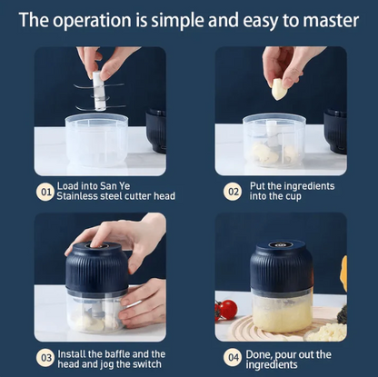 🔪🧄Rechargeable Large-Capacity Electric Food Chopper – Robust Motor & Stainless Steel Blades