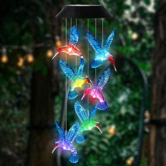 🦋 Verschönern Sie Ihren Garten – ✨Kreative Solar-Windspiele mit Vogeldesign