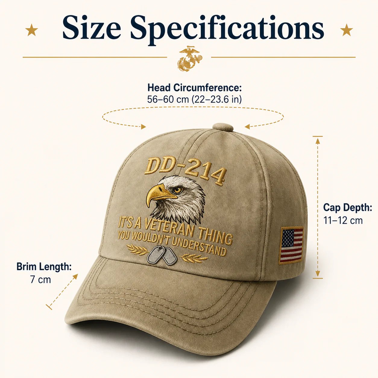 🧢 DD-214 Veteran 3D Embroidered Cap - “IT'S A VETERAN THING YOU WOULDN'T UNDERSTAND”🎁 Free Honor Coin With Every Cap Purchase