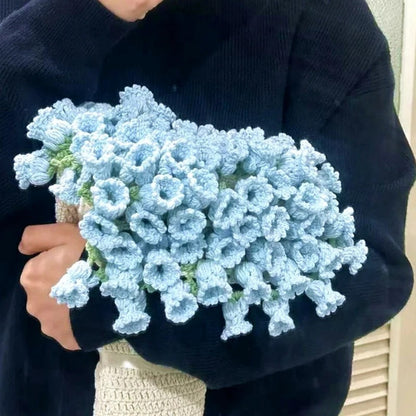 🎁 Hand-Knitted Rose Blanket DIY Kit & Ready-Made Gift