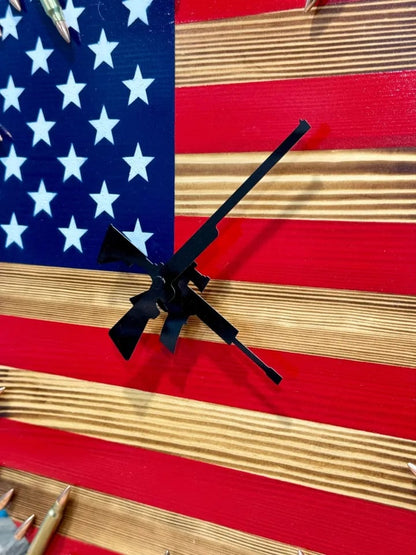🔥🎁 Handmade Patriotic American Flag Clock — Perfect Gift for Veterans & Patriots