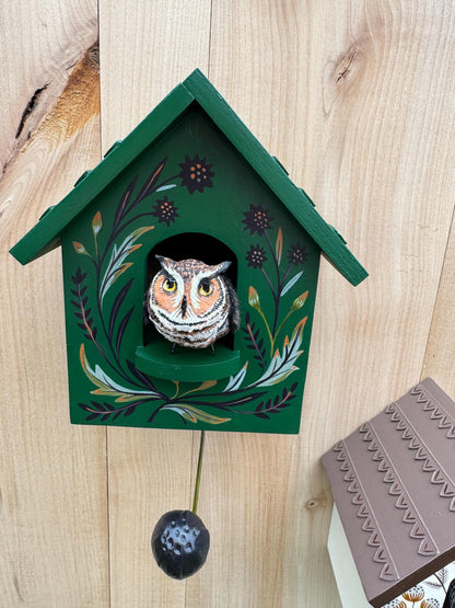 🦉Whimsical Kinetic Art Birdhouse Wall Decor