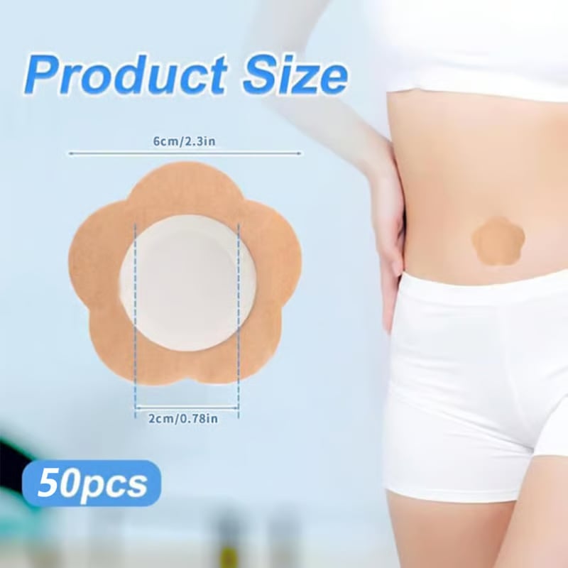 🏆Flash Sale⚡ 50K+ SOLD! Almost Gone-💥50pcs Castor Oil Pack Wrap for Belly Button, Self-Adhesive Castor Oil Patches Cover Patch Organic Disposable Spunlace Cloth Highly Absorbent Pad with Cotton, Oil Not Included (Skin Color)